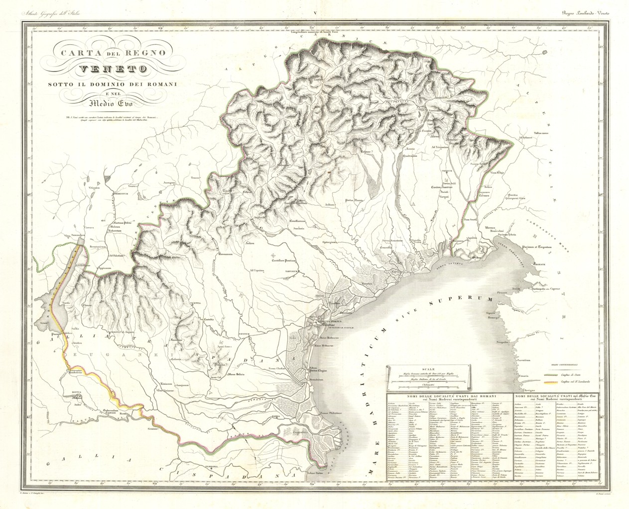 Carta del Regno Veneto sotto il Dominio dei Romani.
