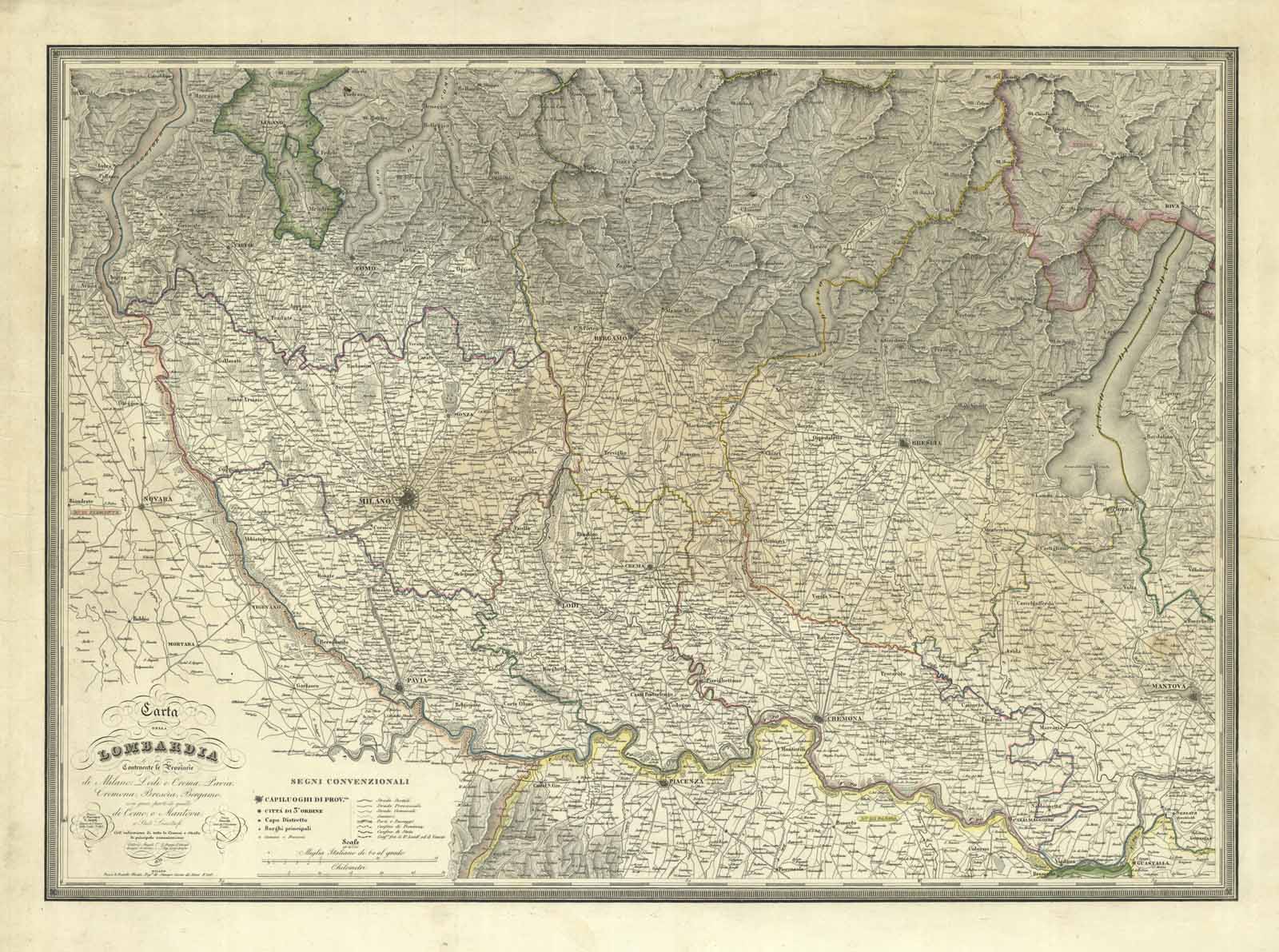 Carta della Lombardia contenente le Provincie di Milano Lodi e …