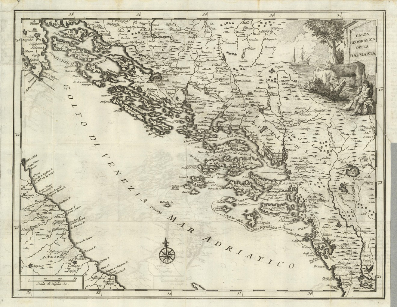 Carta geografica della Dalmazia