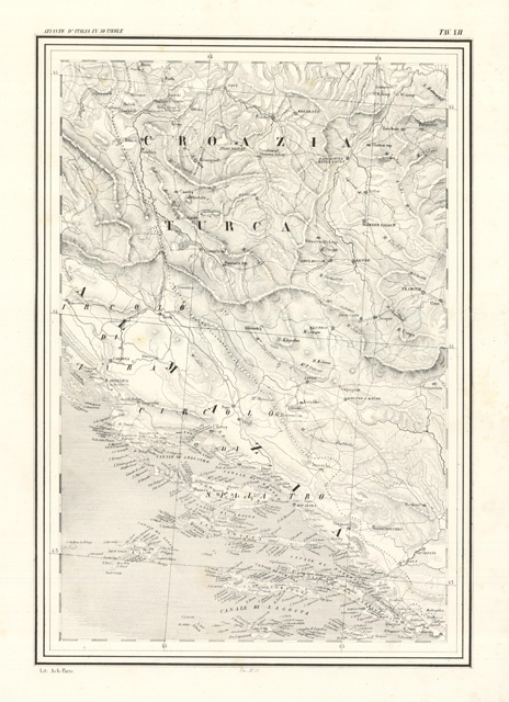 Carta Italia Achille Paris Tav. XII