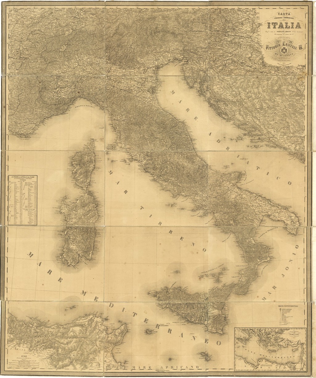 Carta itineraria commerciale dell'Italia