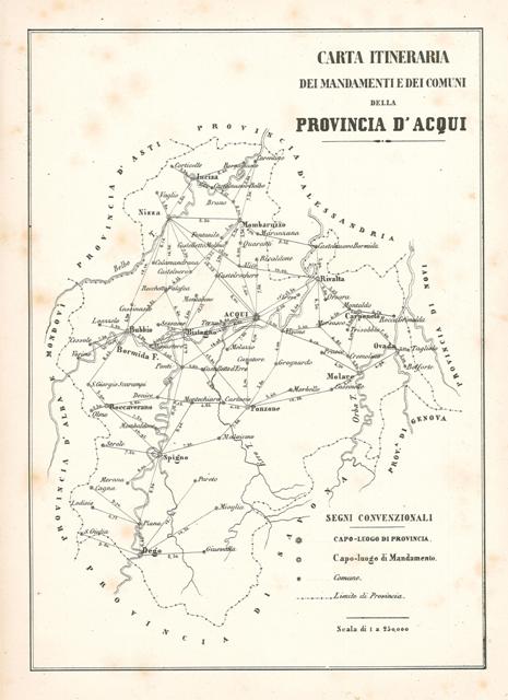 Carta Itineraria dei Mandamenti e dei comuni della Provincia d'Acqui