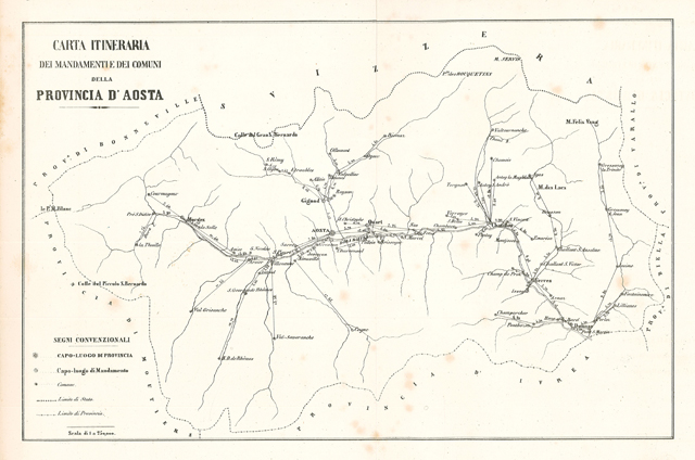 Carta Itineraria . Provincia d'Aosta