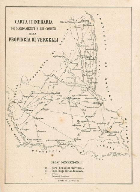 Carta Itineraria . Provincia di Vercelli