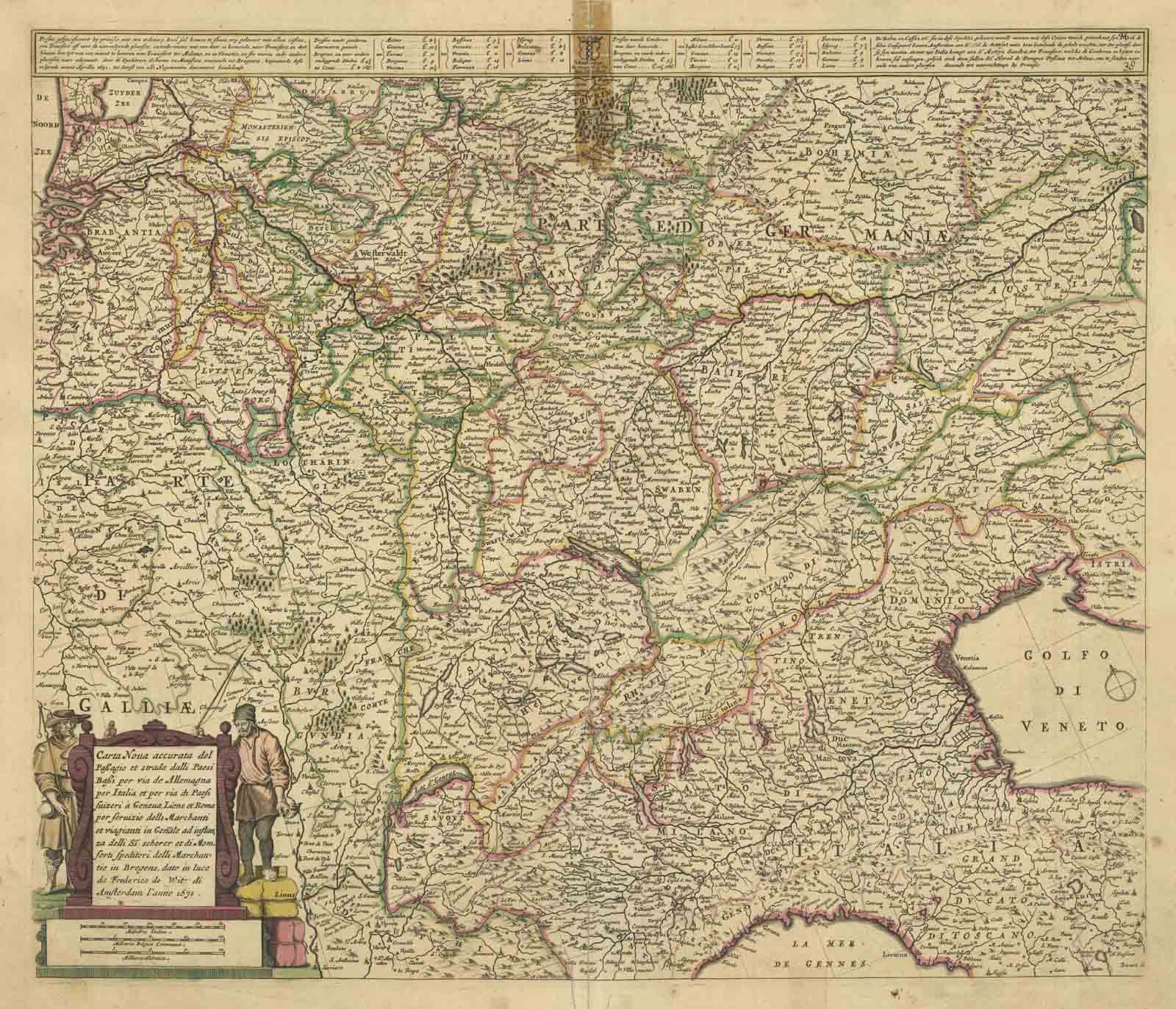 CARTA NOVA ACCURATA DEL PASSAGIO ET STRADA DALLI PAESI BASSI …