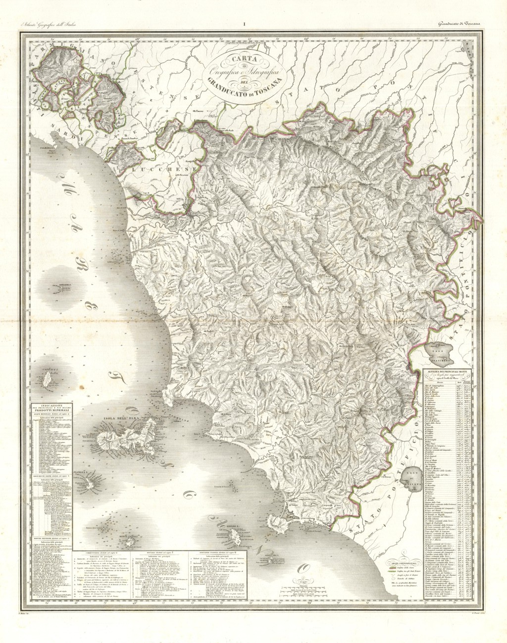 Carta Orografica e Idrografica del Granducato di Toscana