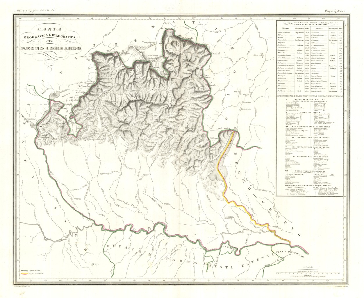 Carta Orografica e Idrografica del Regno Lombardo