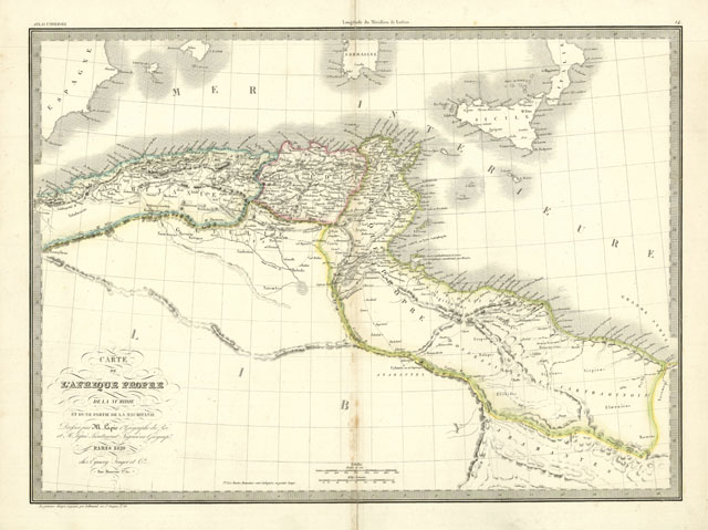 Carte de l'Afrique Propre de la Numidie .