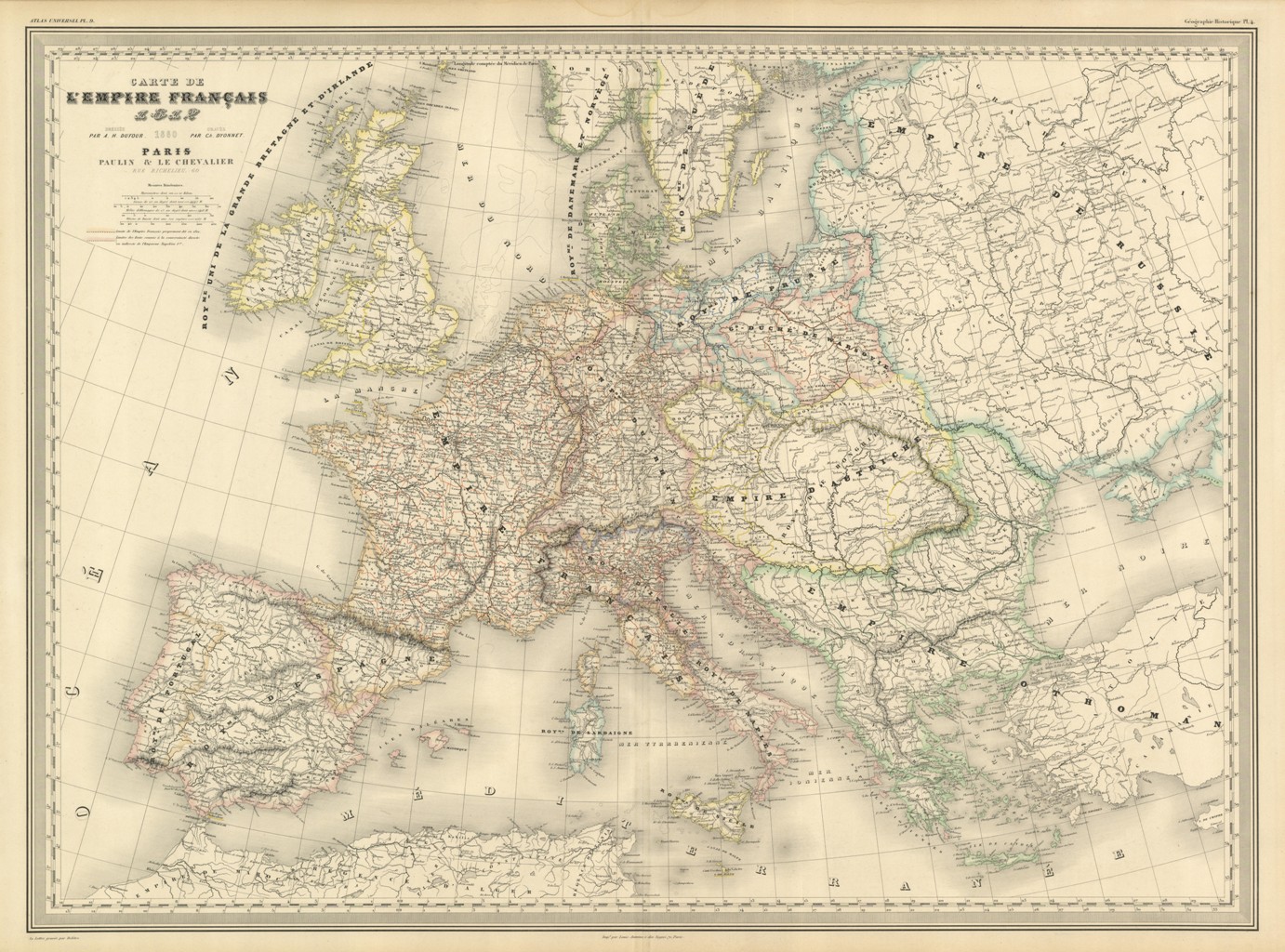 Carte de l'Empire Français en 1812