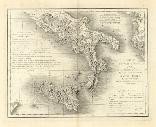 Carte de l'Italie Meridionale et de la Sicile Ancienne; Pays …