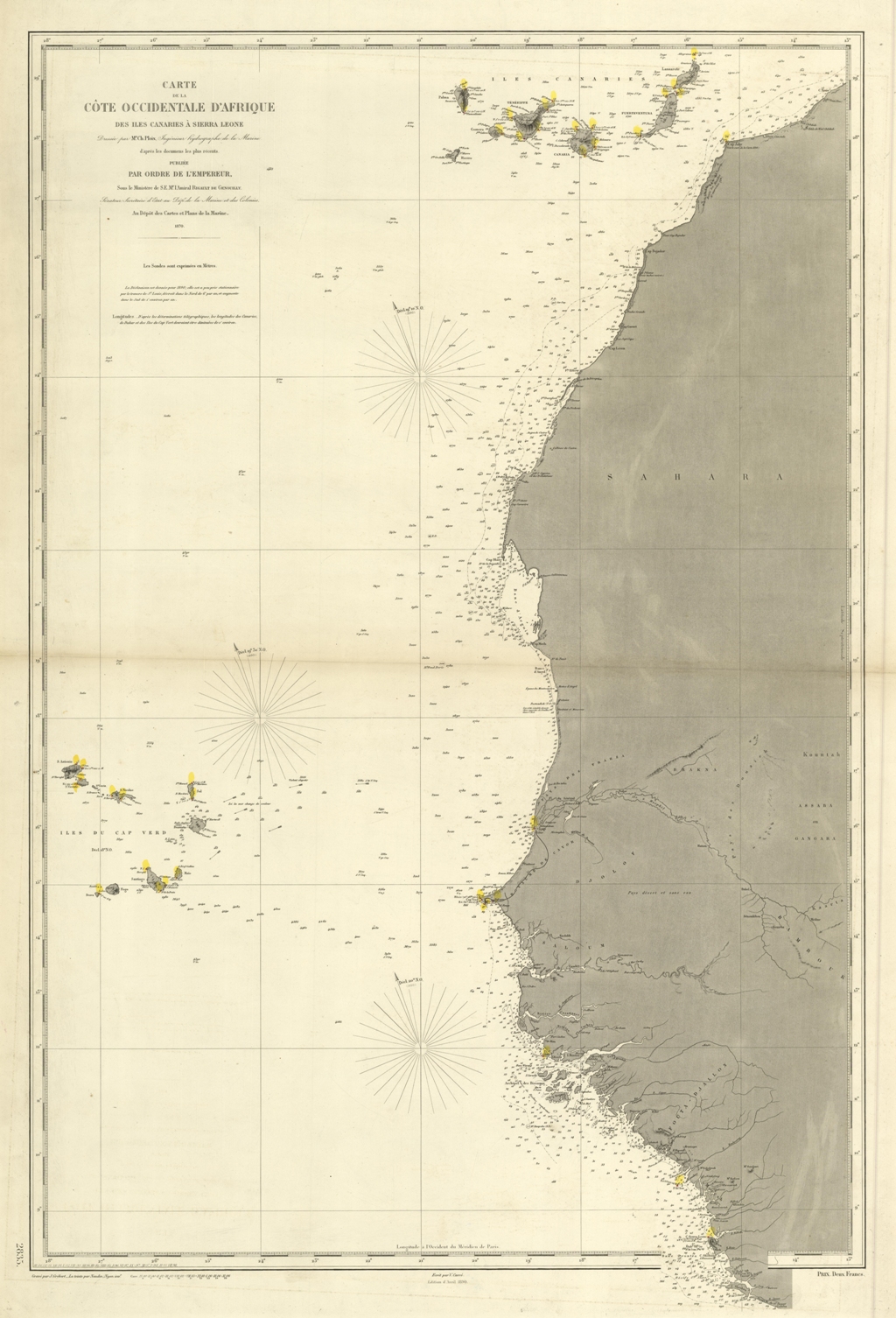 Carte de la Cote occidentale d'Afrique des Canaries à Sierra …