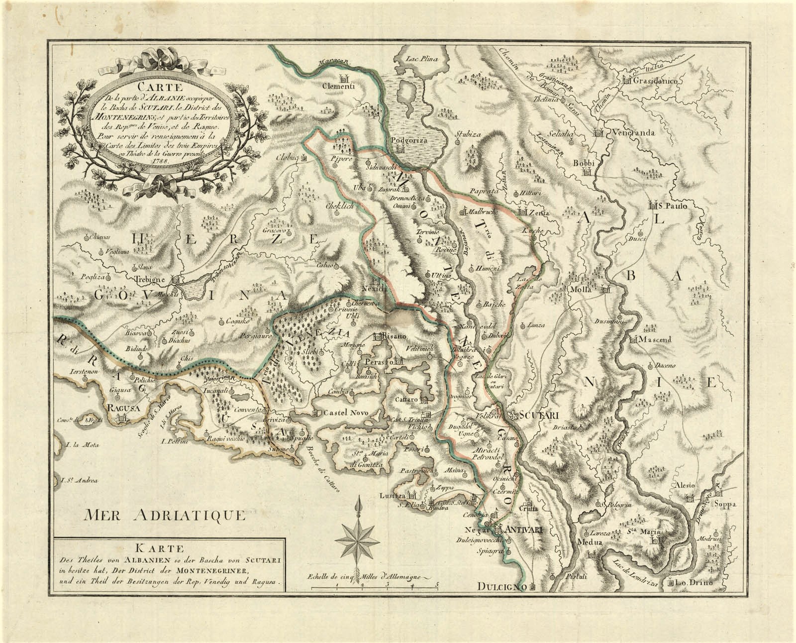 Carte de la partie d'Albanie occupée par le Bacha de …