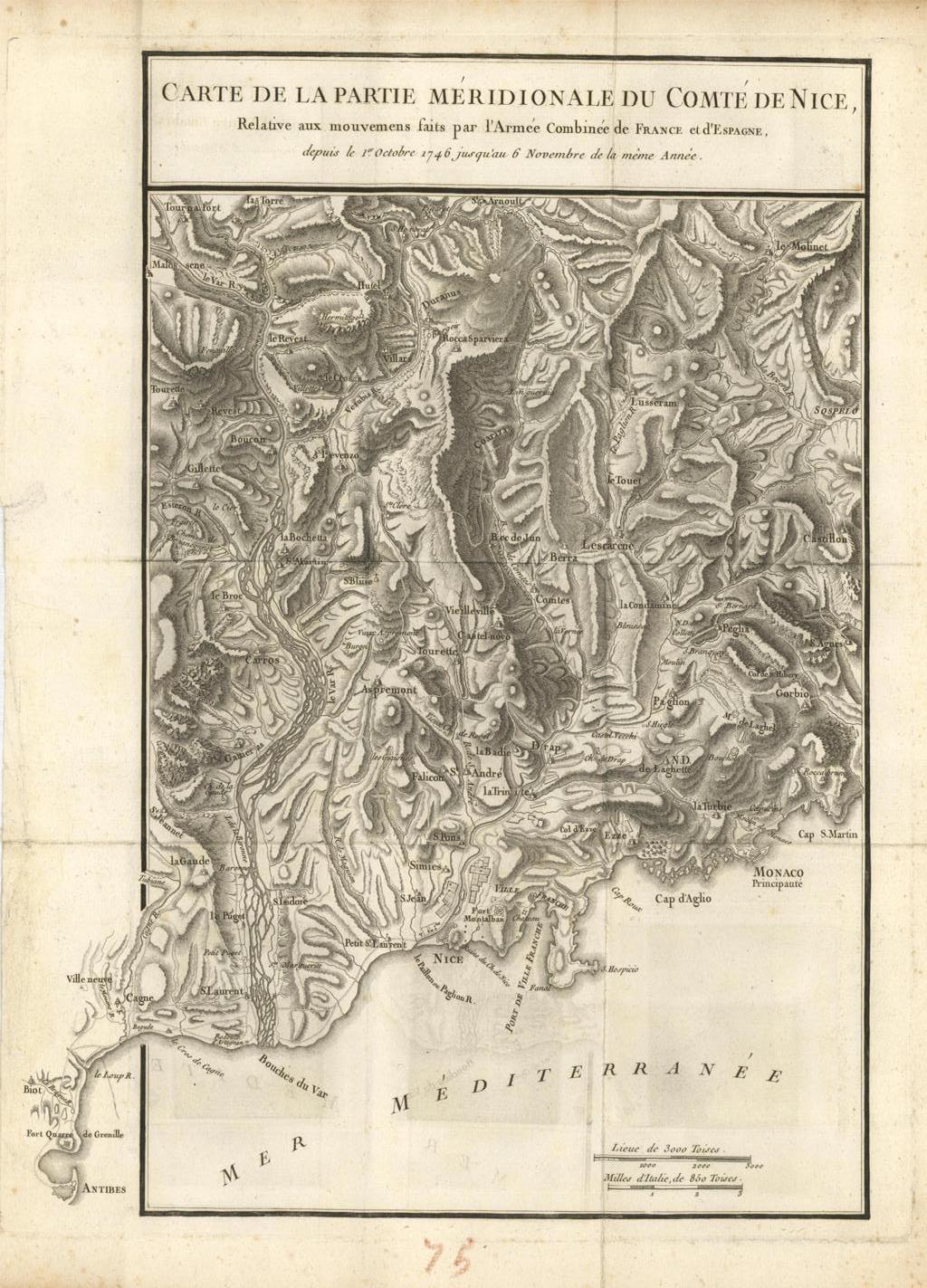 Carte de la partie méridionale du Comté de Nice relative …