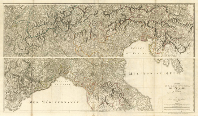 Carte de la partie septentrionale de l'Italie