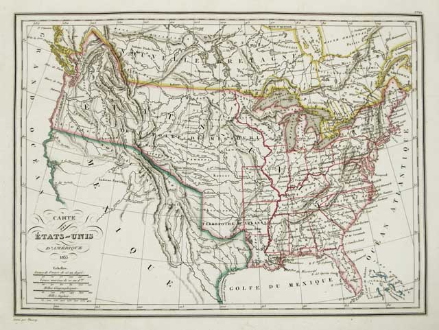 Carte des Etats - Unis d'Amerique 1835