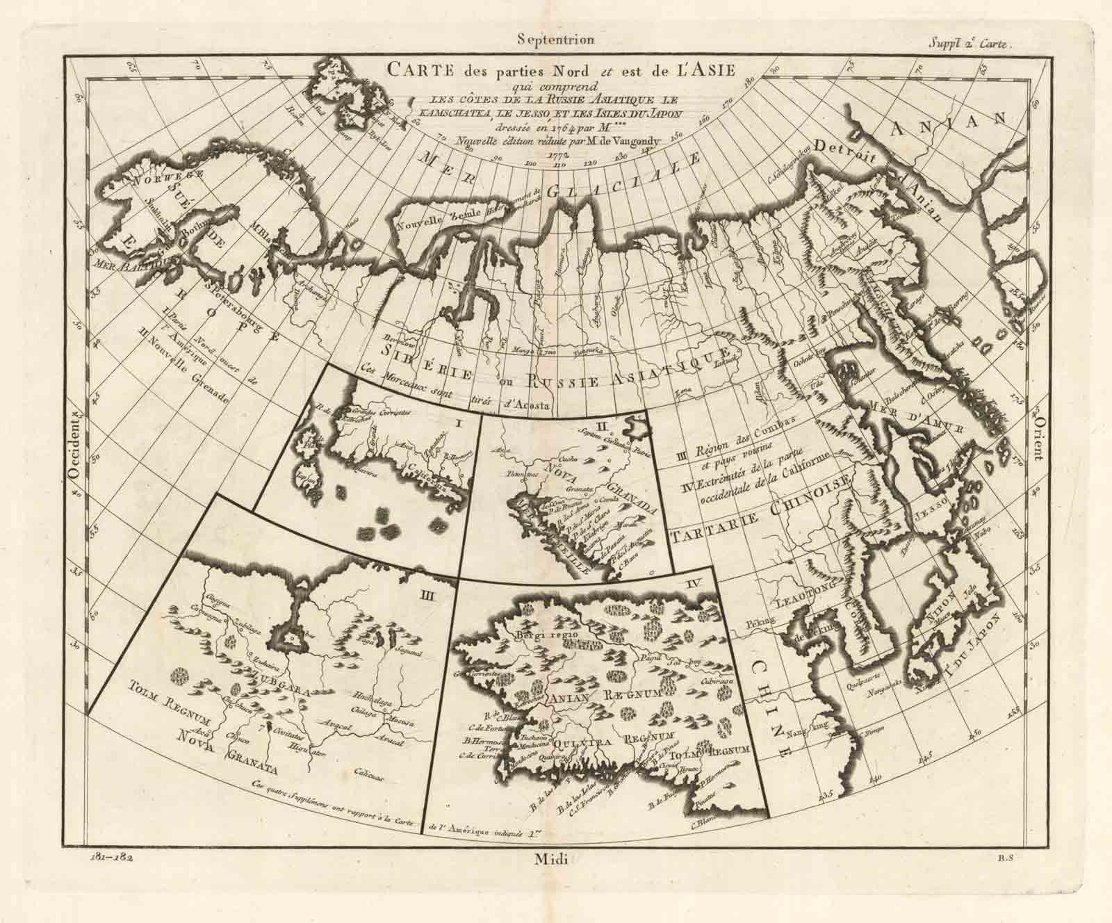 Carte des parties Nord et est del'Asie.