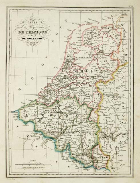 Carte des Royaumes de Belgique et de Hollande 1833