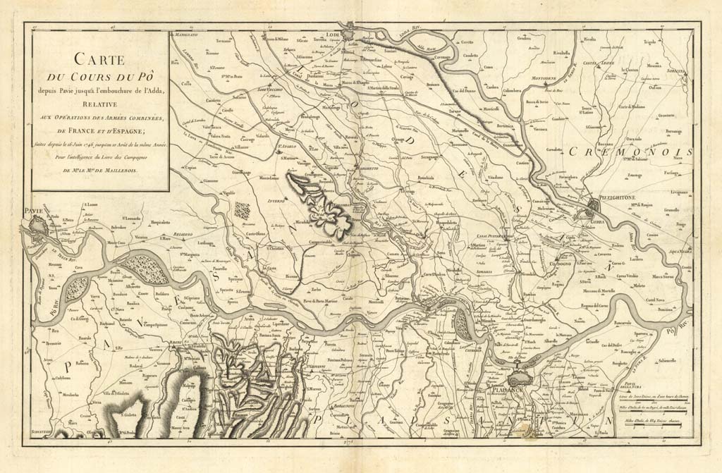 CARTE DU COURS DU PO DEPUIS PAVIE JUSQU’A L’EMBOUCHURE DE …