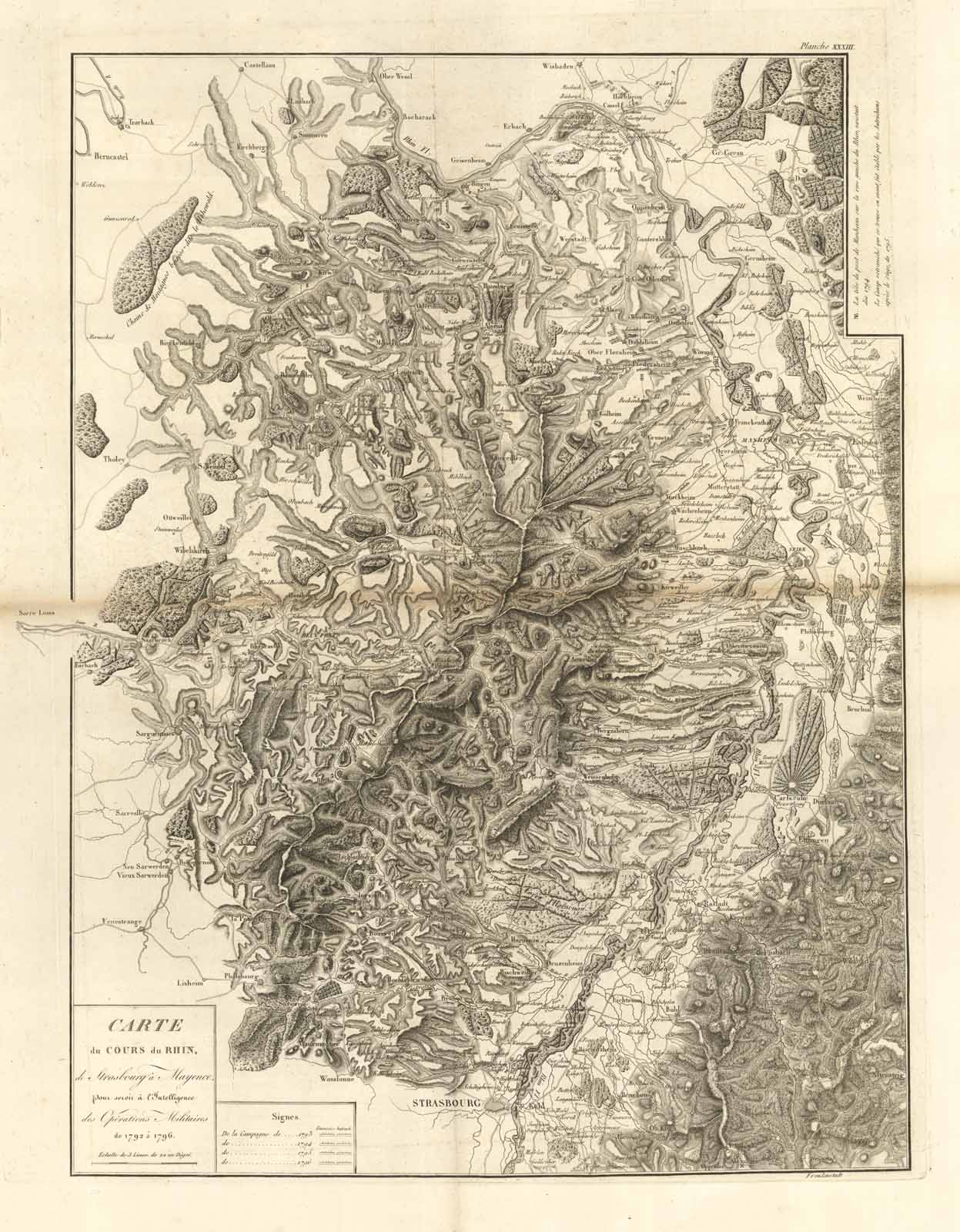 Carte du Cours du Rhin de Strasbourg à Mayence pour …