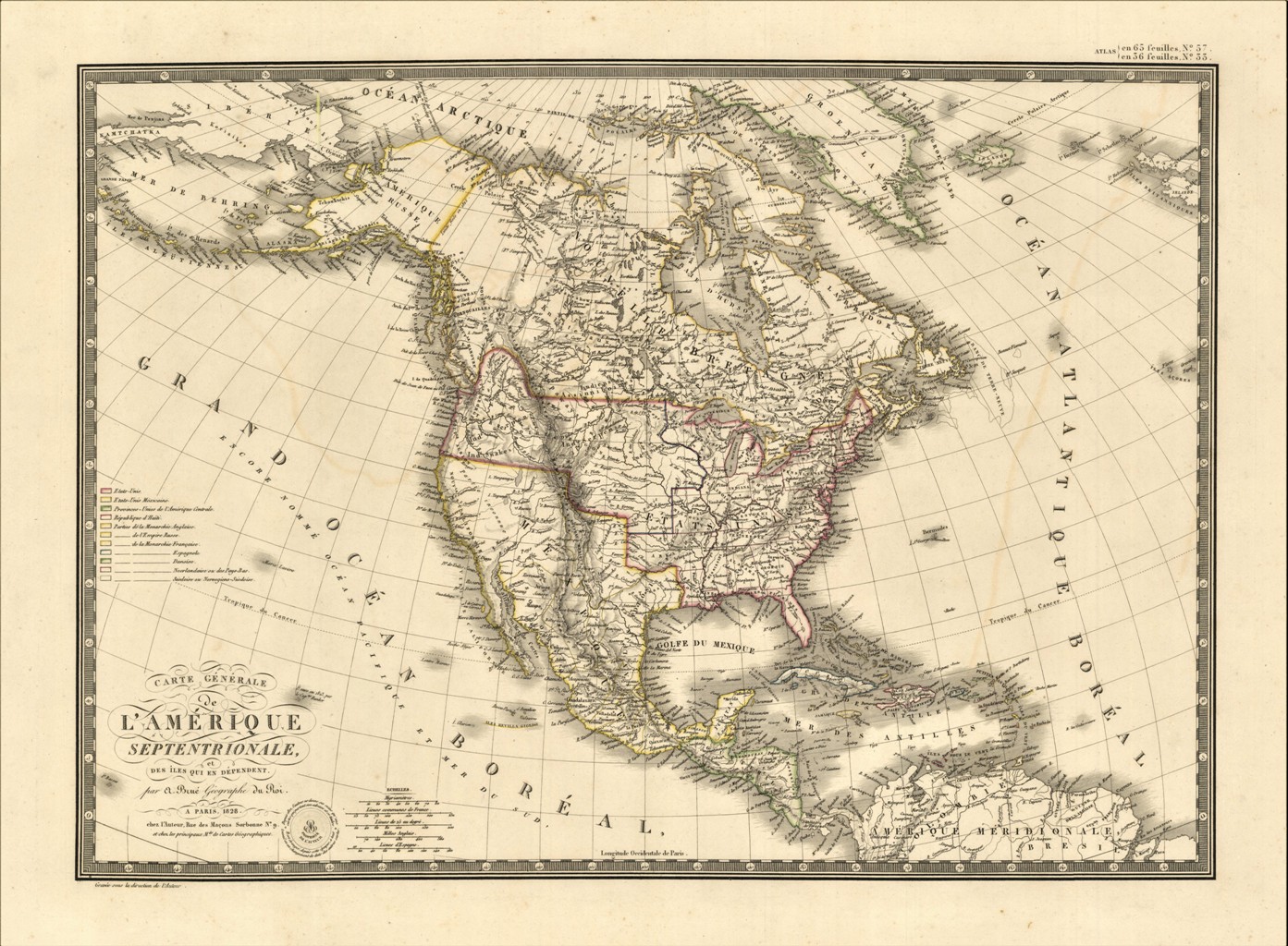 Carte Générale de l'Amerique Septentrionale .