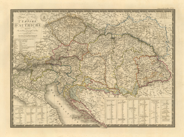 Carte Générale Physique et Routiere de l'Empire d'Autriche