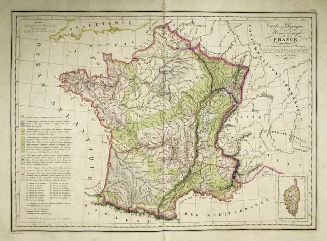 Carte phisique et Minéralogique de la France .