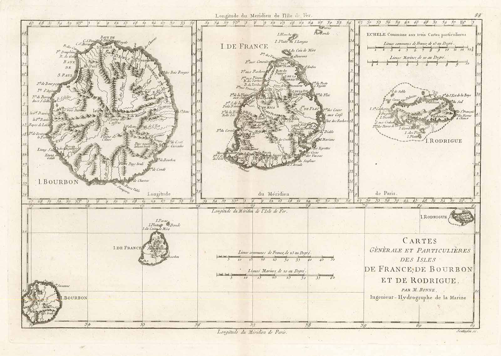 Cartes Generale et Particulieres des Isles de France de Bourbon …