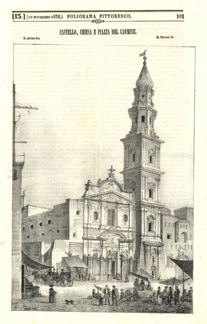 Castello, chiesa e Piazza del Carmine