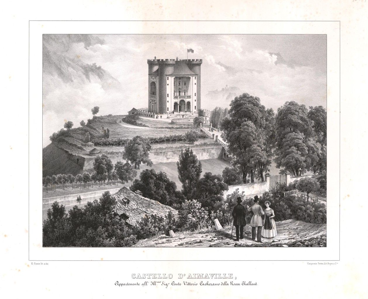 Castello d'Aimaville, Appartenente all'Ill.mo Sig.r Conte Vittorio Cacherano della Rocca …