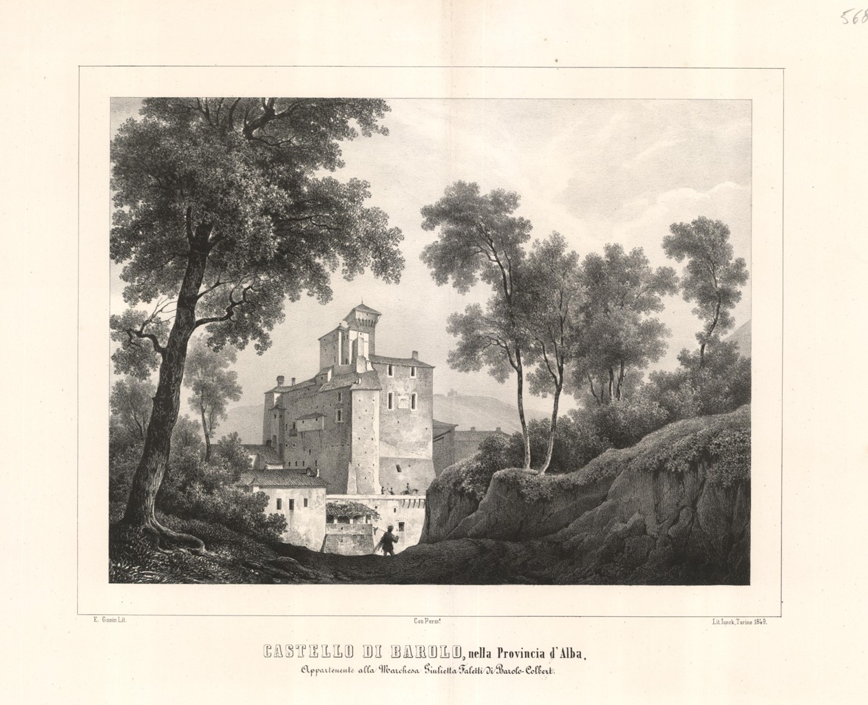 Castello di Barolo nella Provincia d'Alba. Appartenente alla Marchesa Giulietta …