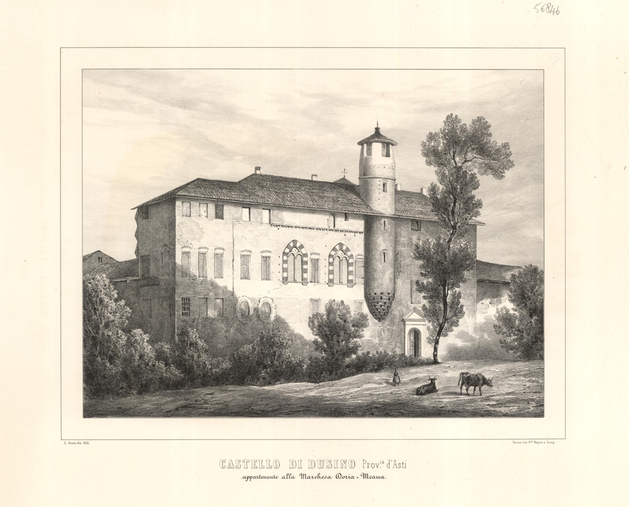 Castello di Dusino Prov.ia d'Asti, appartenente alla marchesa Doria - …