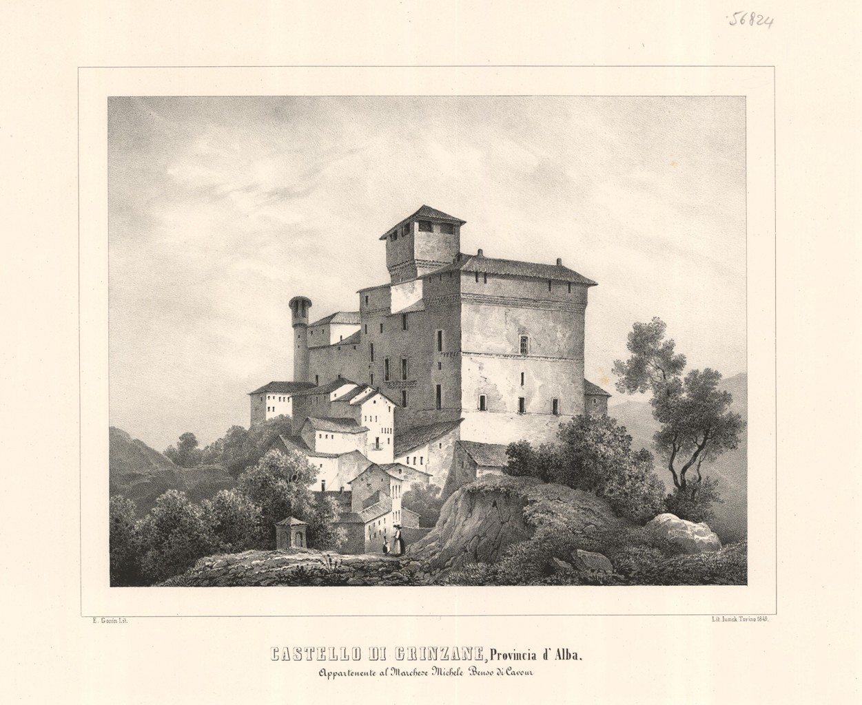 Castello di Grinzane, Provincia d'Alba. Appartenente al Marchese Michele Benso …