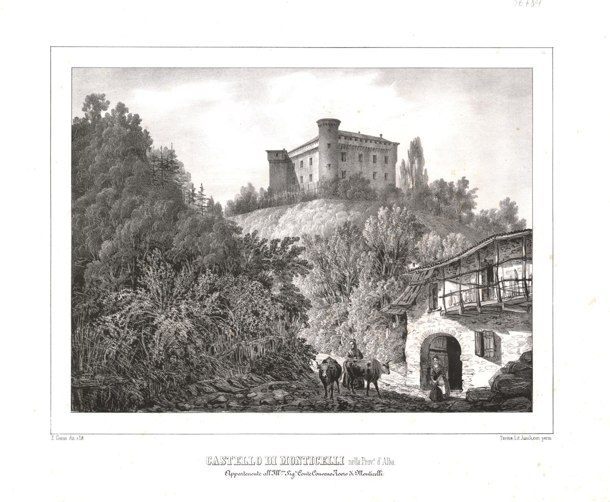 Castello di Monticelli nella Prov.a d'Alba. Appartenente all'Ill.mo Sig,r Conte …