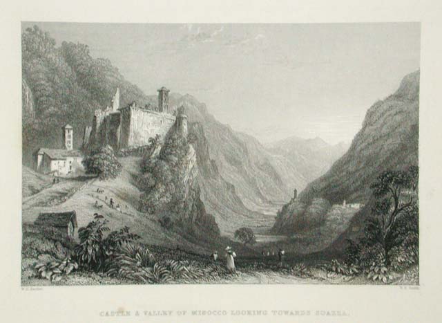 Castle & Valley of Misocco looking towards Soazza.