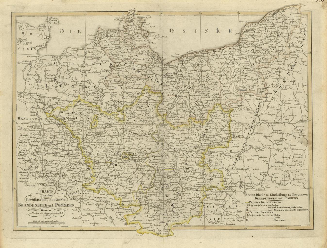 Charte von den Preussischen Provinzen Brandenburg und Pommern