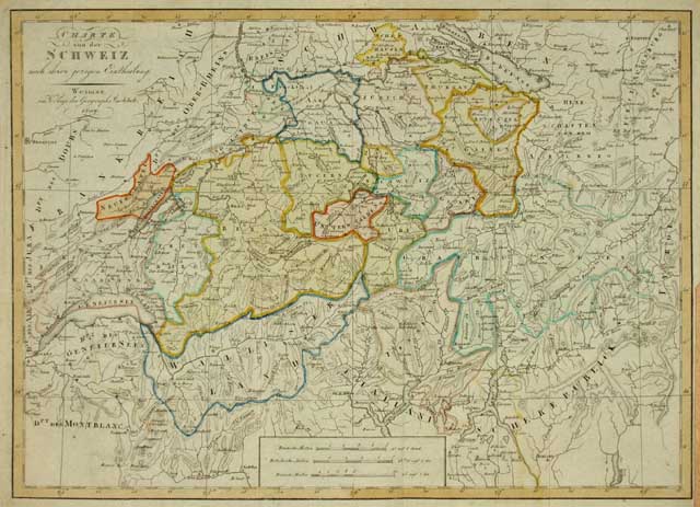 Charte von der Schweiz nach ihrier jezigen eintheilung