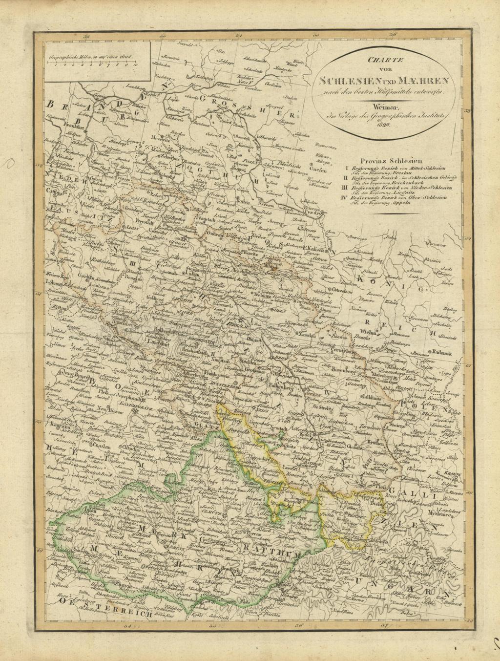 Charte von Schlesien und Maehren