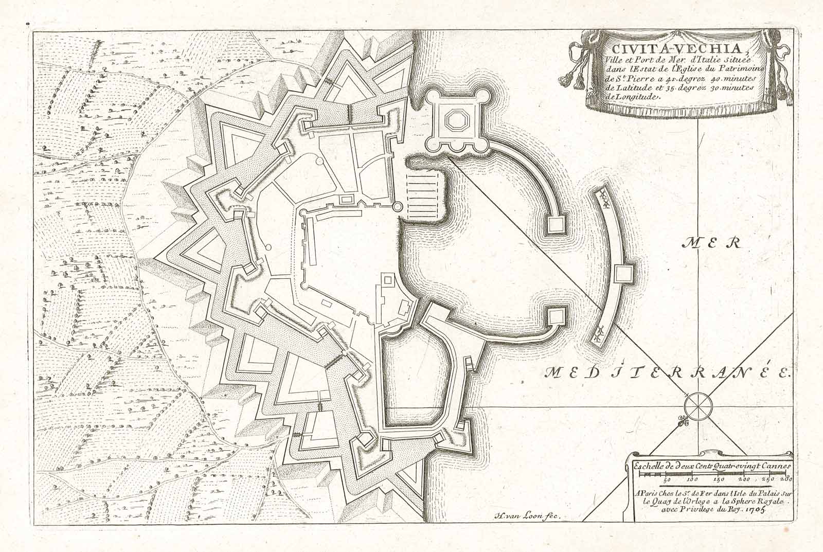 Civita - Vechia, Ville et Port de Mar d'Italie .