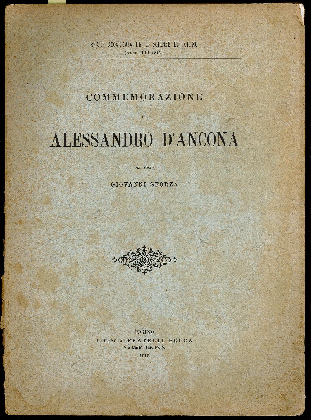 Commemorazione di Alessandro D’Ancona