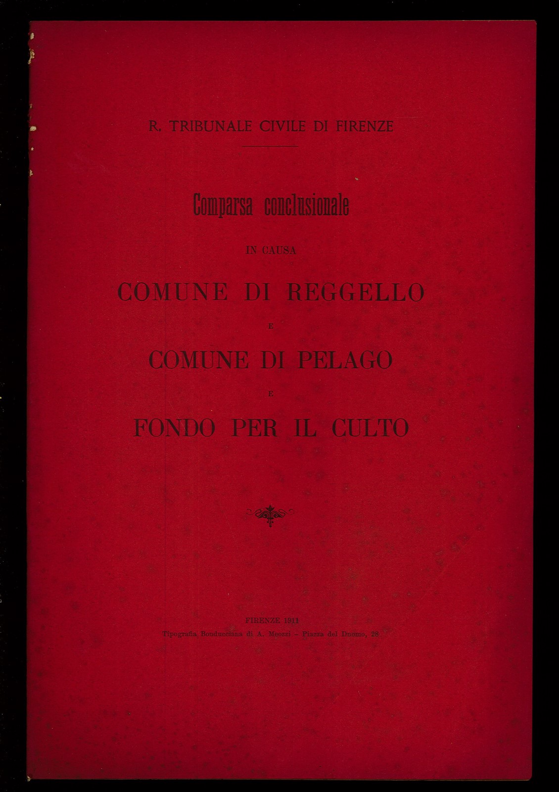 Comparsa conclusionale in causa Comune di Reggello e Comune di …