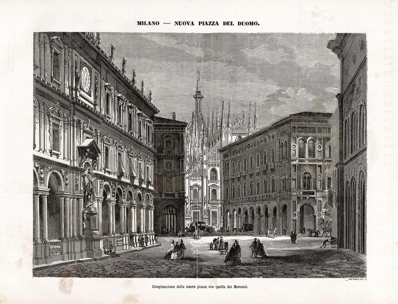 Congiunzione della nuova piazza con quella dei Mercanti