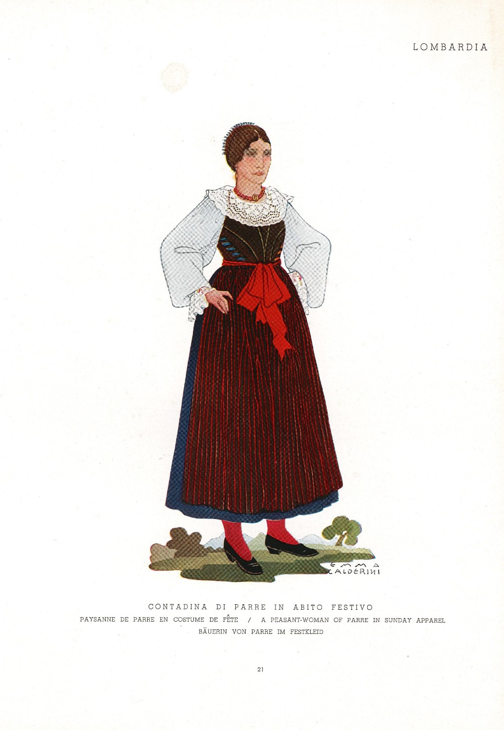 Contadina di Parre in abito festivo