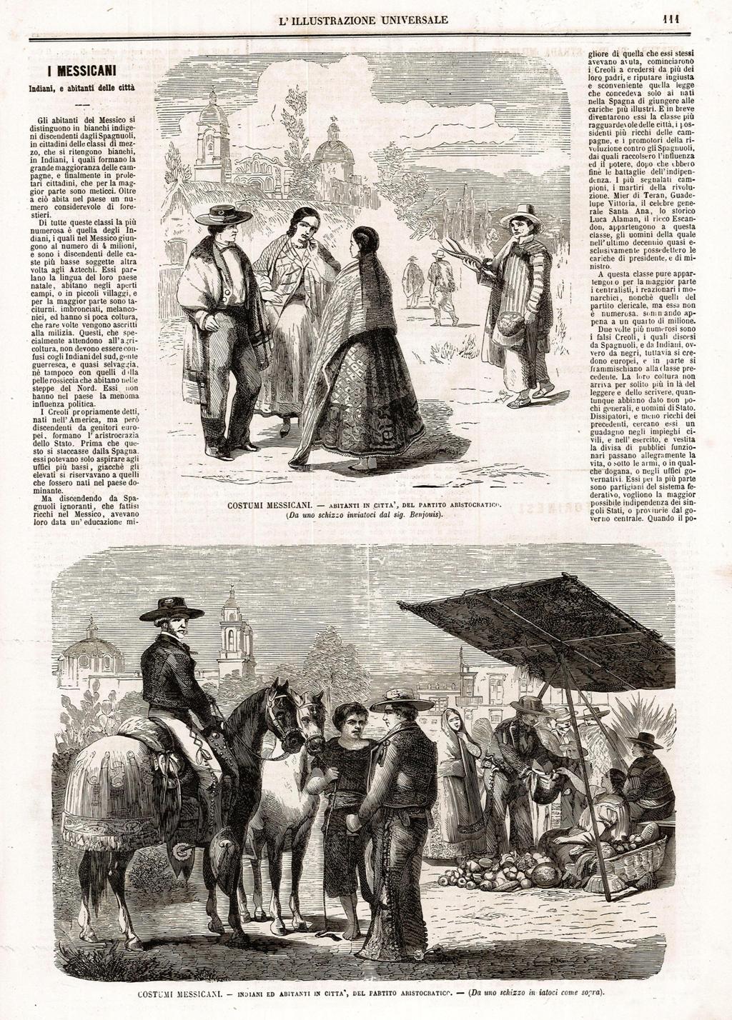 Costumi messicani - Abitanti in città, del Partito Aristocratico. Indiani …