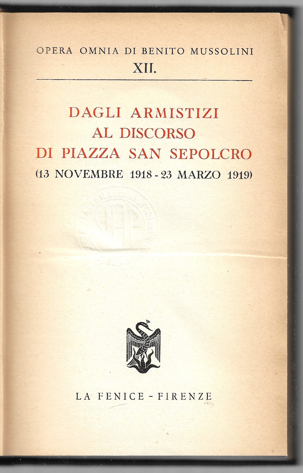 Dagli armistizi al discorso di piazza San Sepolcro (13 Novembre …