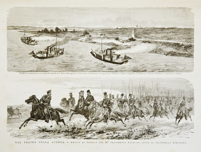 Dal teatro della guerra.- Oltenitza bombardata dai monitori turchi.- Arrivo …