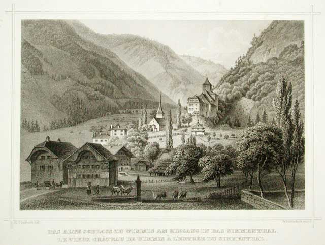 Das alte Schloss zu Wimmis am eingang in das Simmenthal