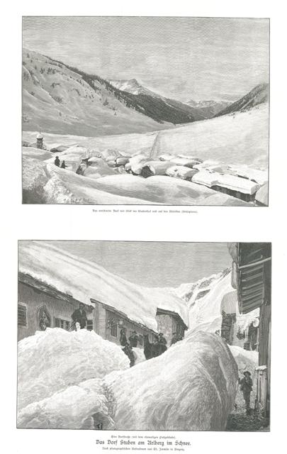 Das Dorf Stuben am Arlberg in Schnee