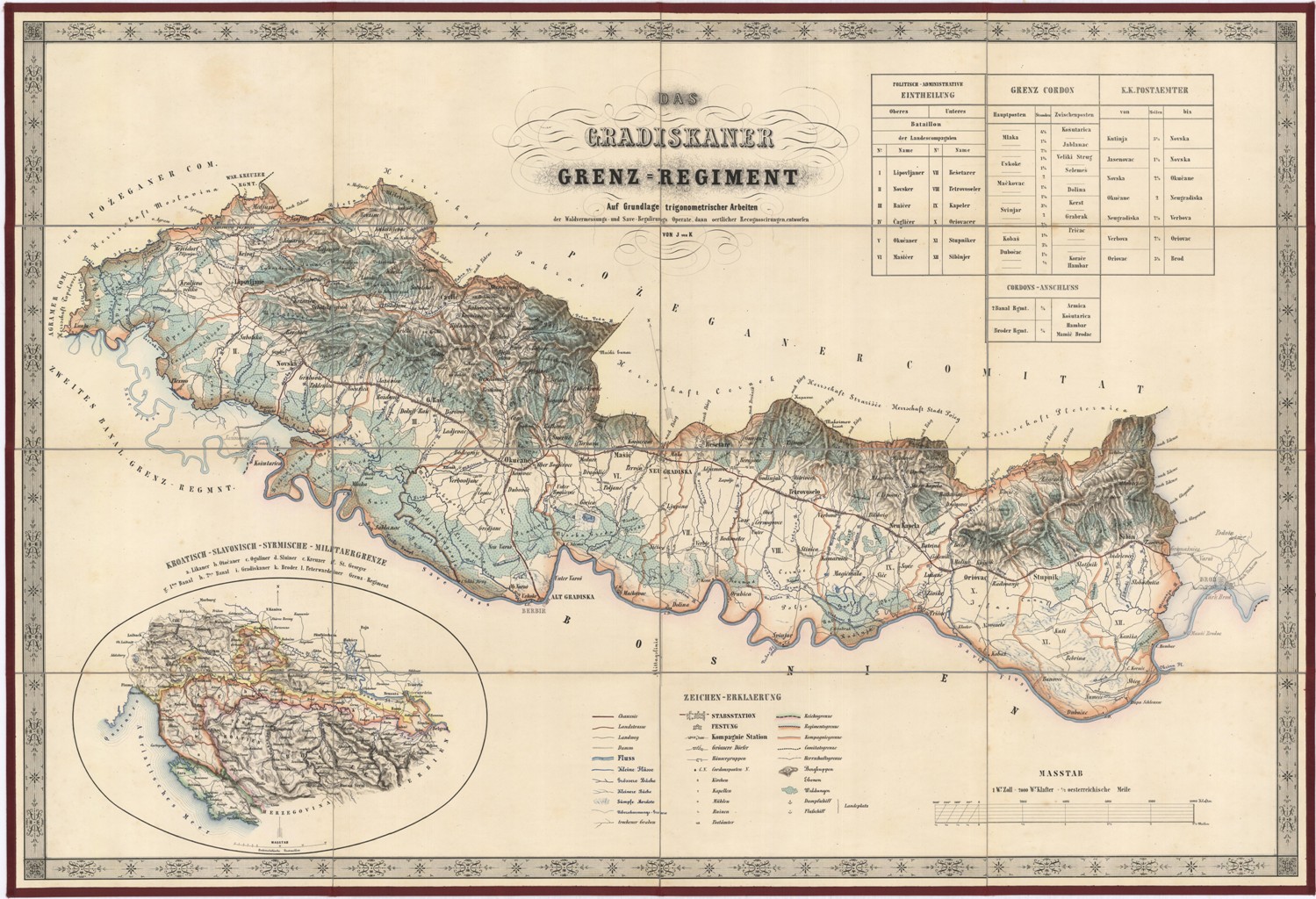 Das Gradiskaner Grenz-Regiment auf Grundlage trigonometrischen Arbeiten der Waldvermessungs und …