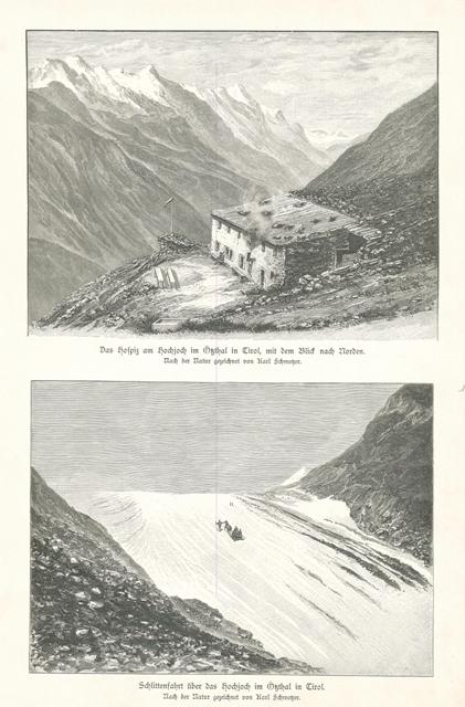 Das Hospiz am Hochjoch im Otzthal in Tirol, mit dem …