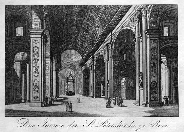 Das Innere der St. Peterskirche zu Rom